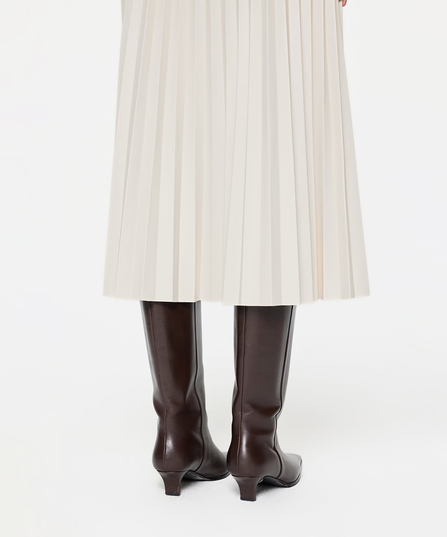 Elegant Faux Leather Pleated Skirt