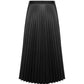 Elegant Faux Leather Pleated Skirt