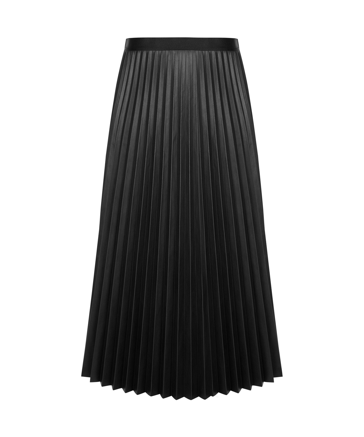 Elegant Faux Leather Pleated Skirt