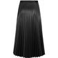 Elegant Faux Leather Pleated Skirt