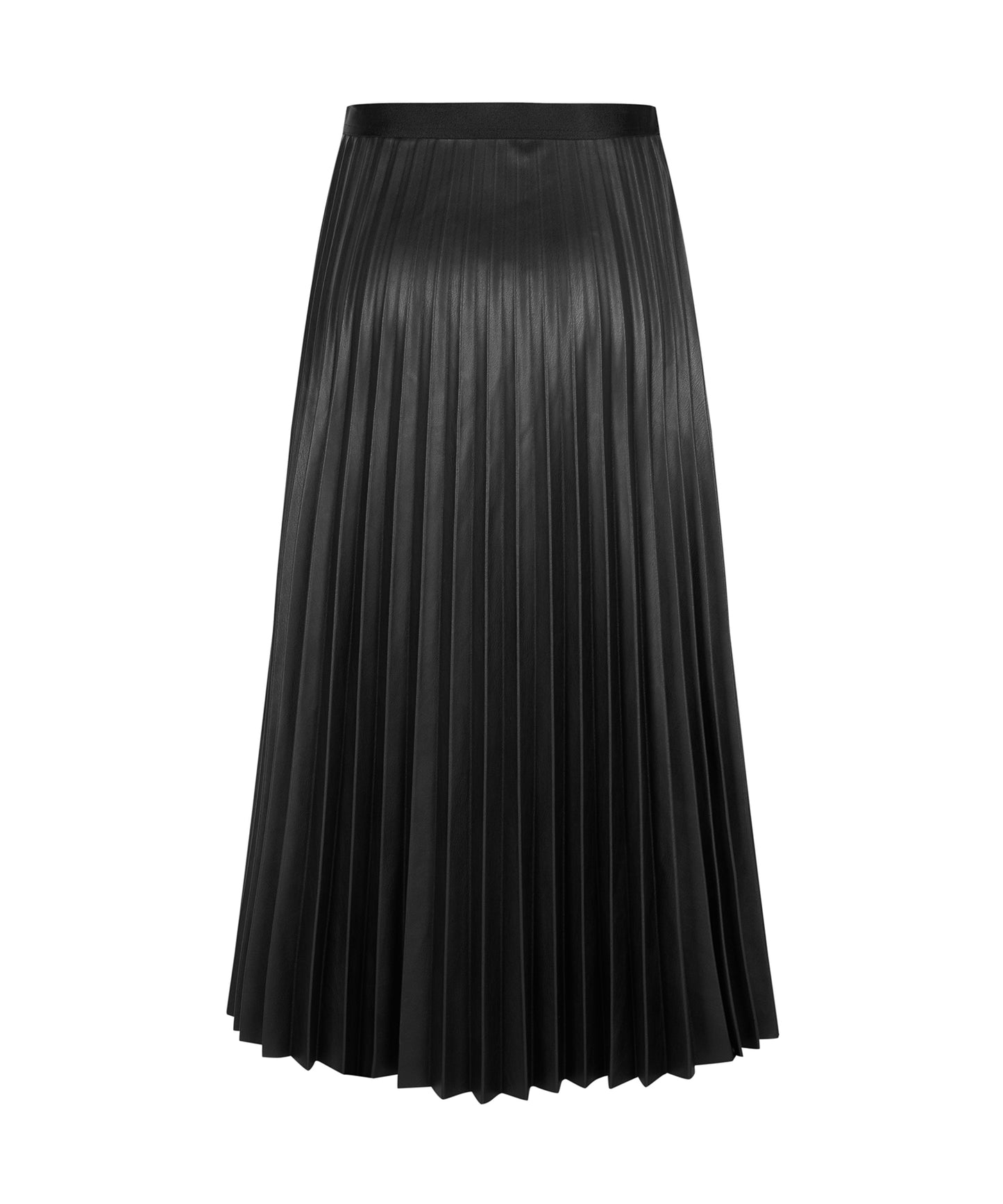 Elegant Faux Leather Pleated Skirt