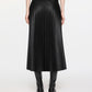 Elegant Faux Leather Pleated Skirt