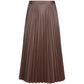 Elegant Faux Leather Pleated Skirt