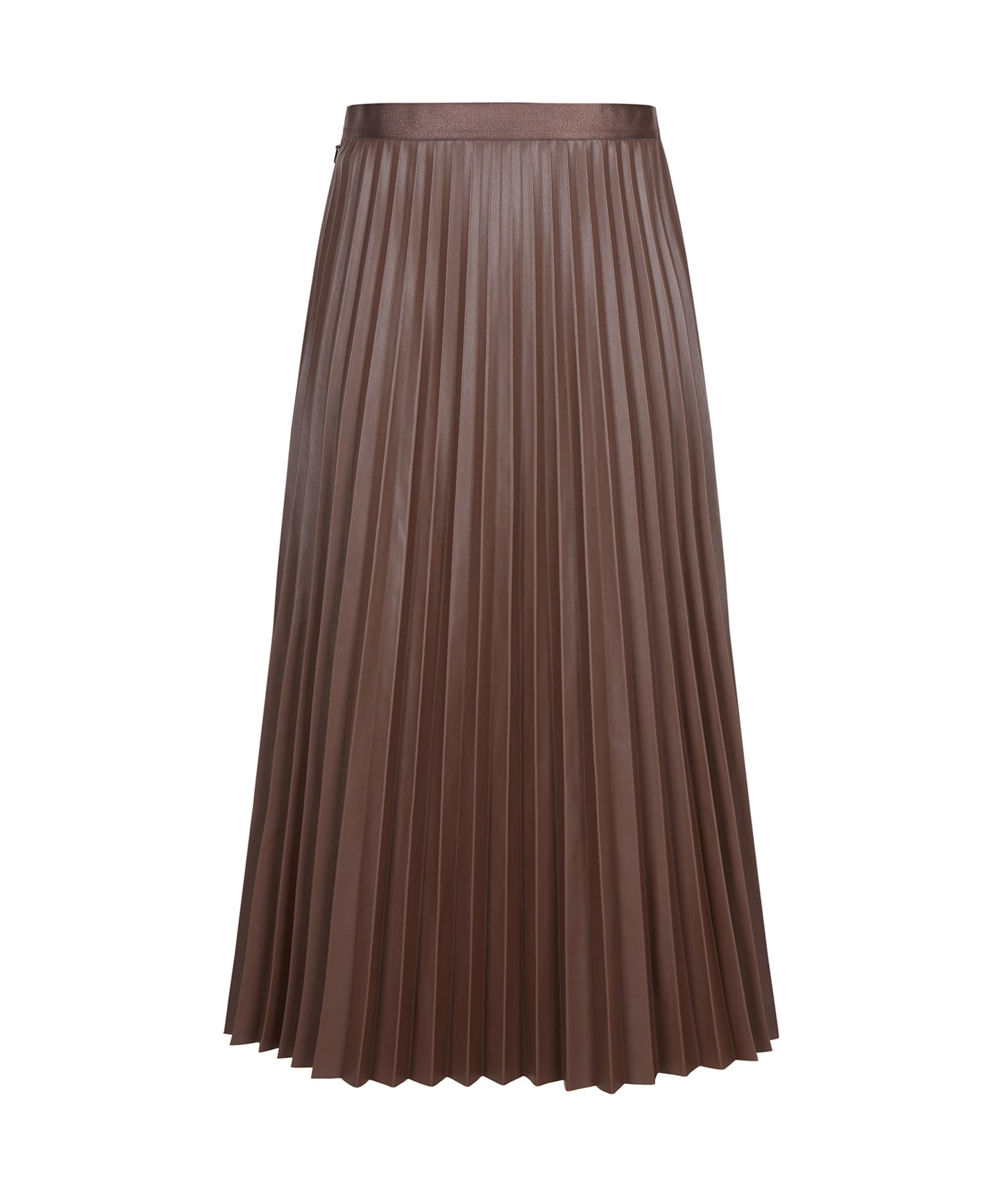 Elegant Faux Leather Pleated Skirt