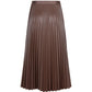 Elegant Faux Leather Pleated Skirt