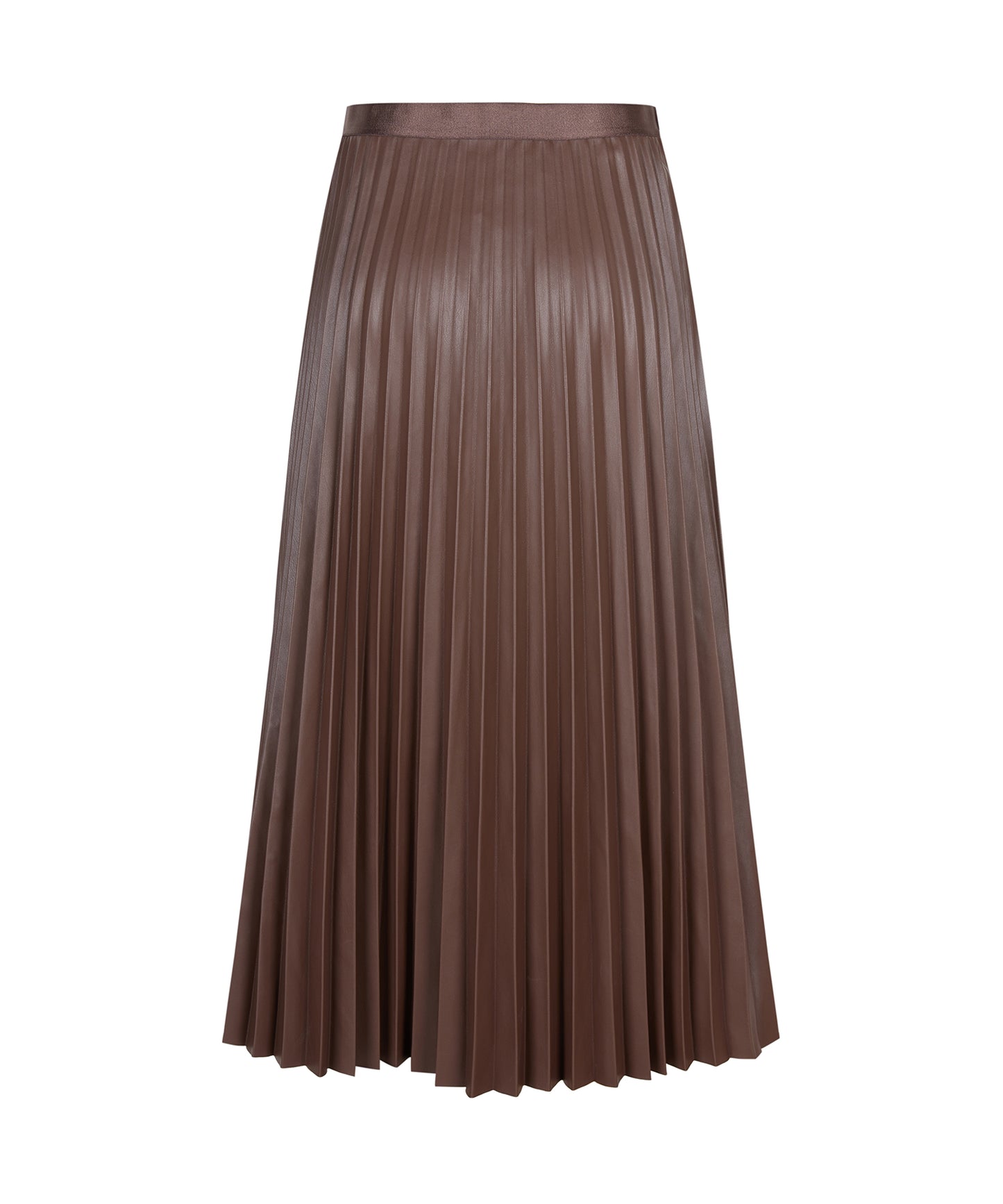 Elegant Faux Leather Pleated Skirt