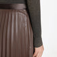 Elegant Faux Leather Pleated Skirt