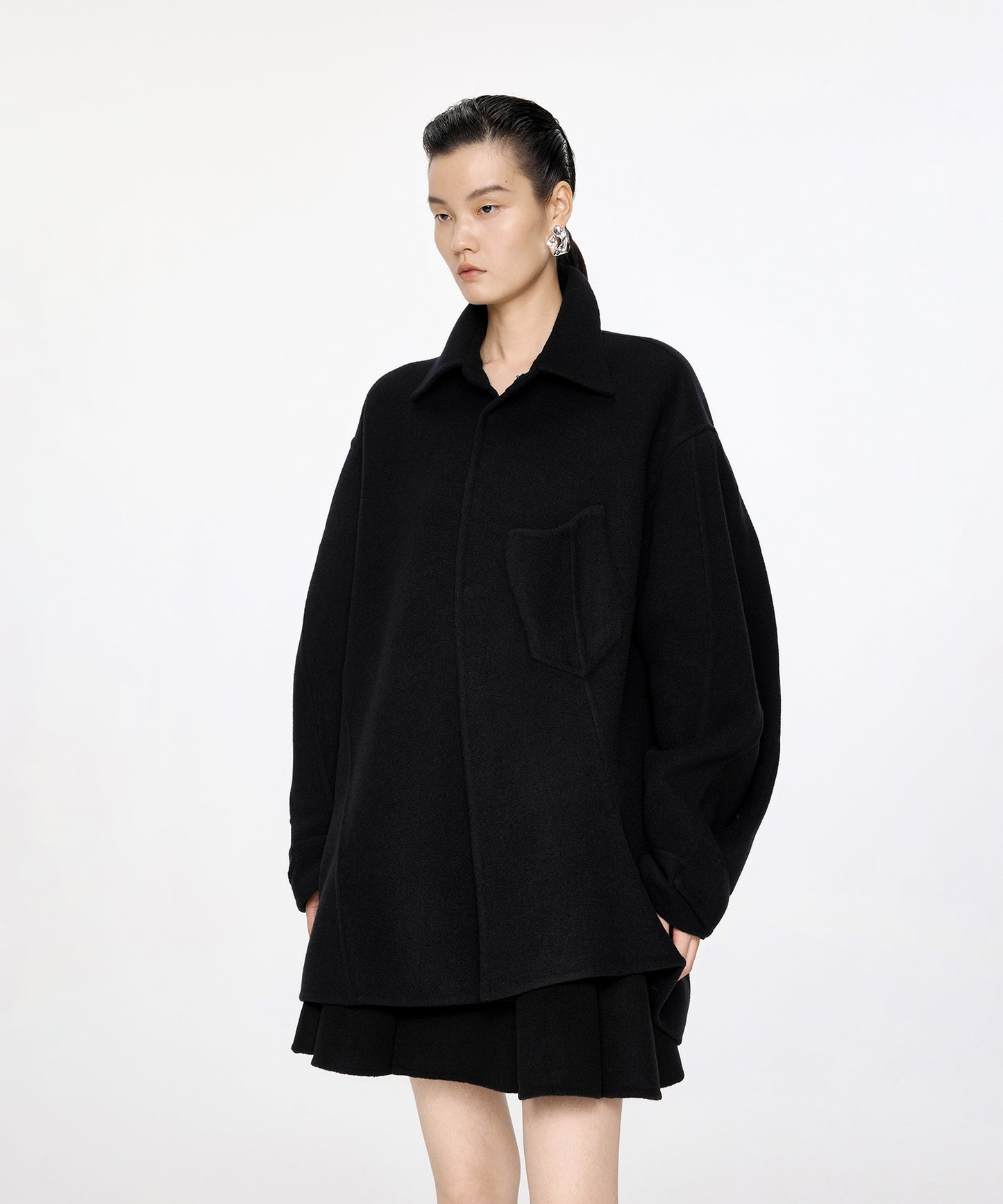 Asymmetrical Flow Shirt Jacket