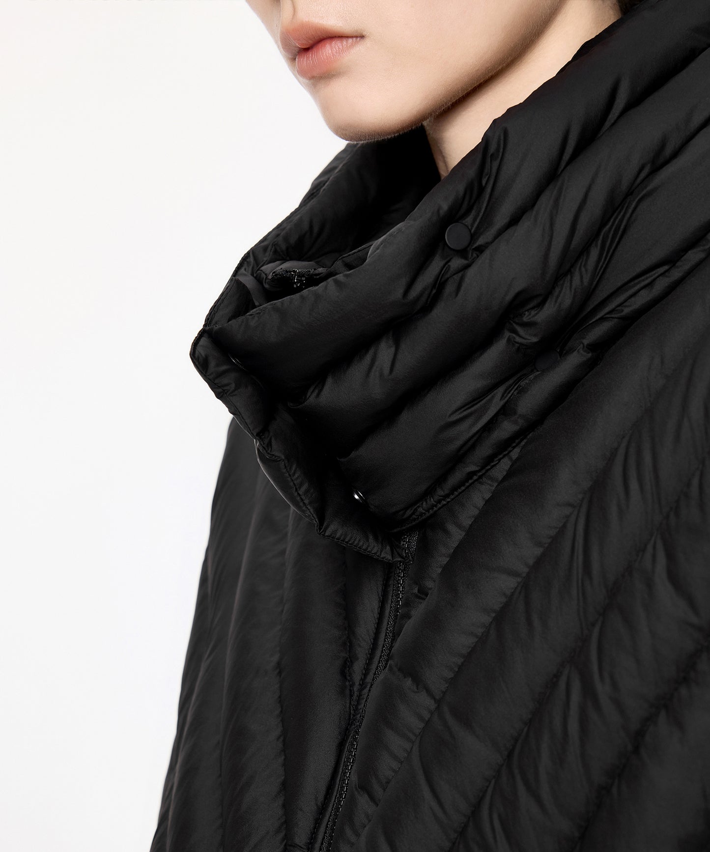 Layered Flare Quilted Down Jacket