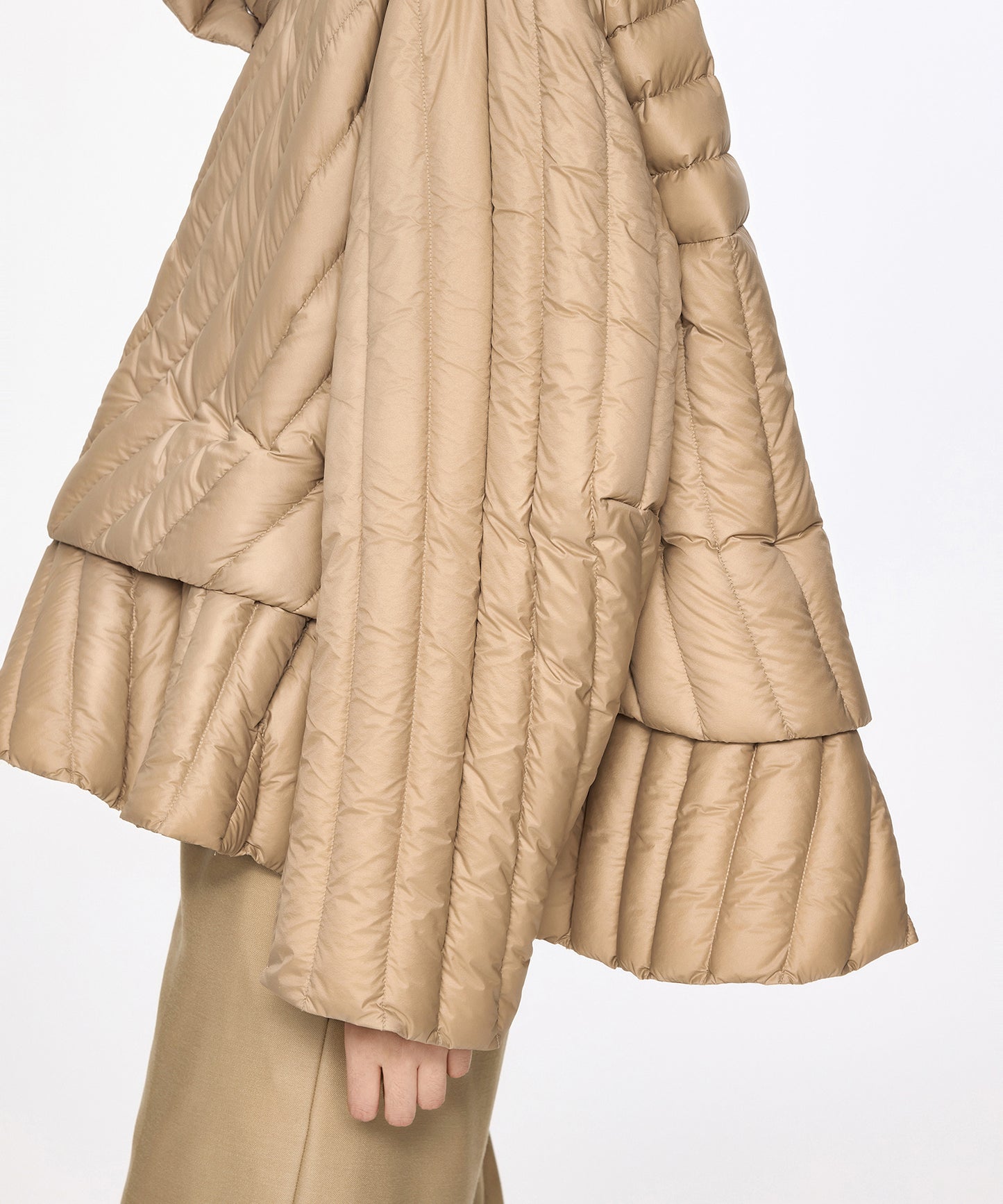 Layered Flare Quilted Down Jacket