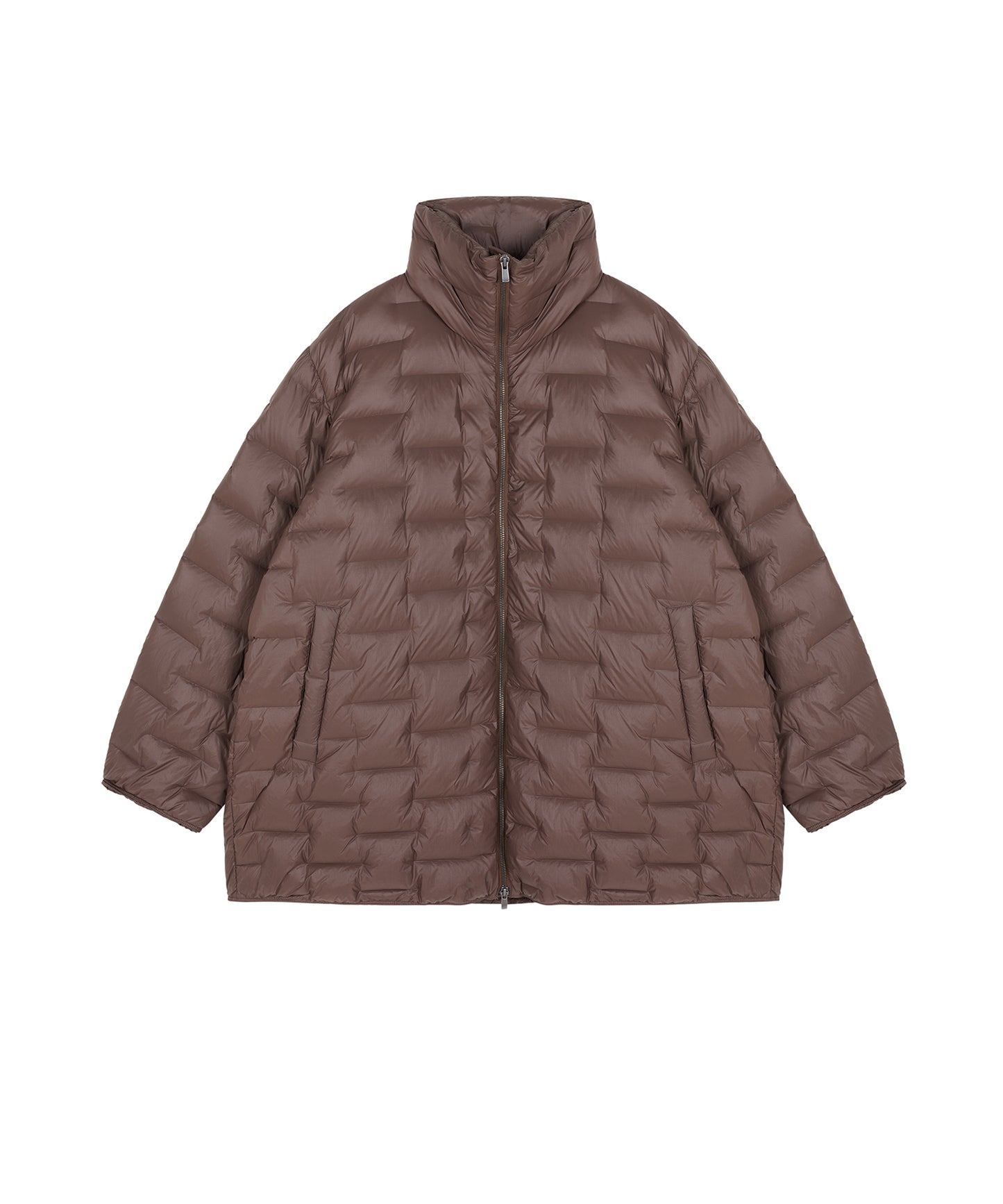 Drawstring-waist Quilted Down Jacket