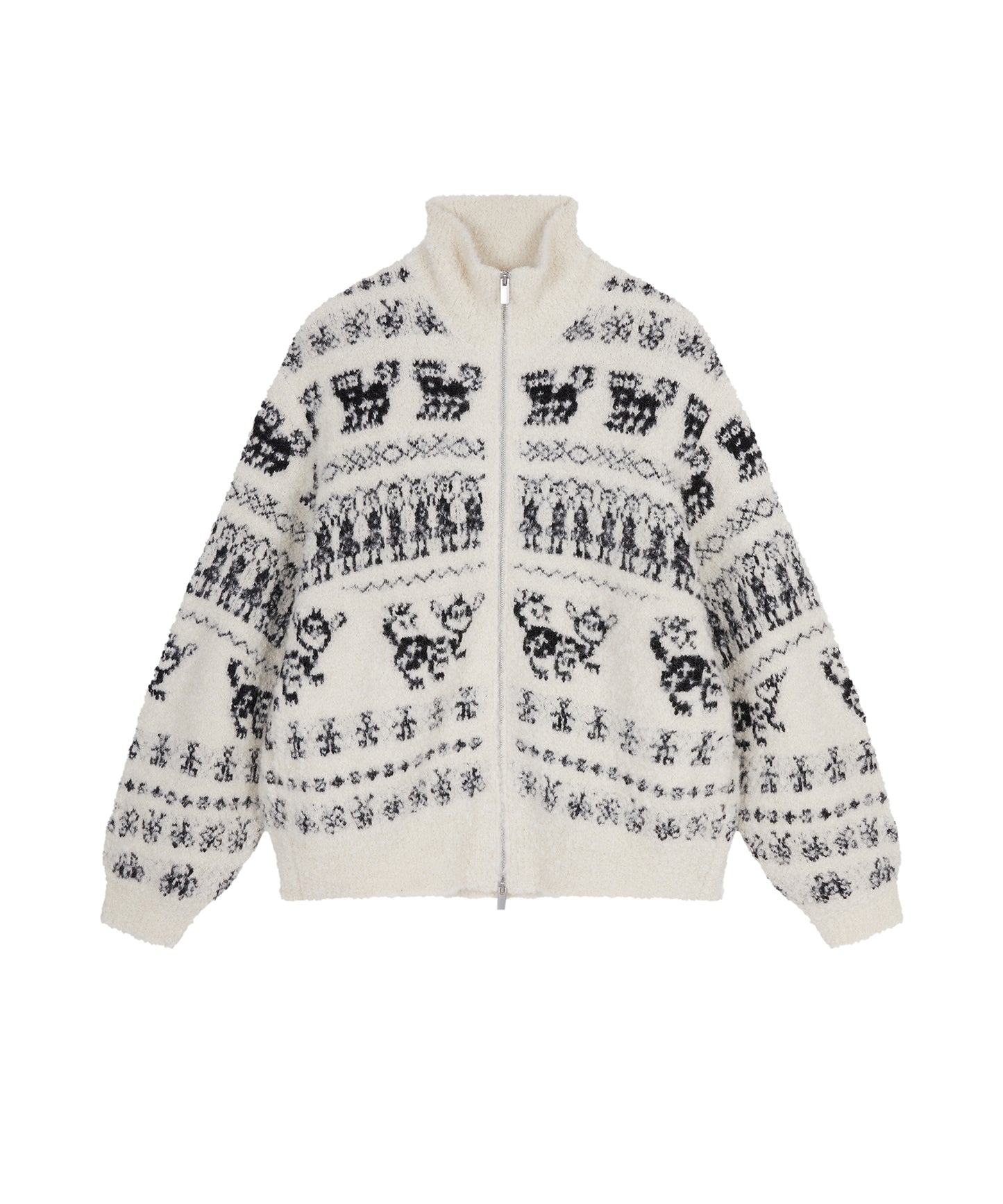 Miao Jacquard Double-Zip Knit Jacket