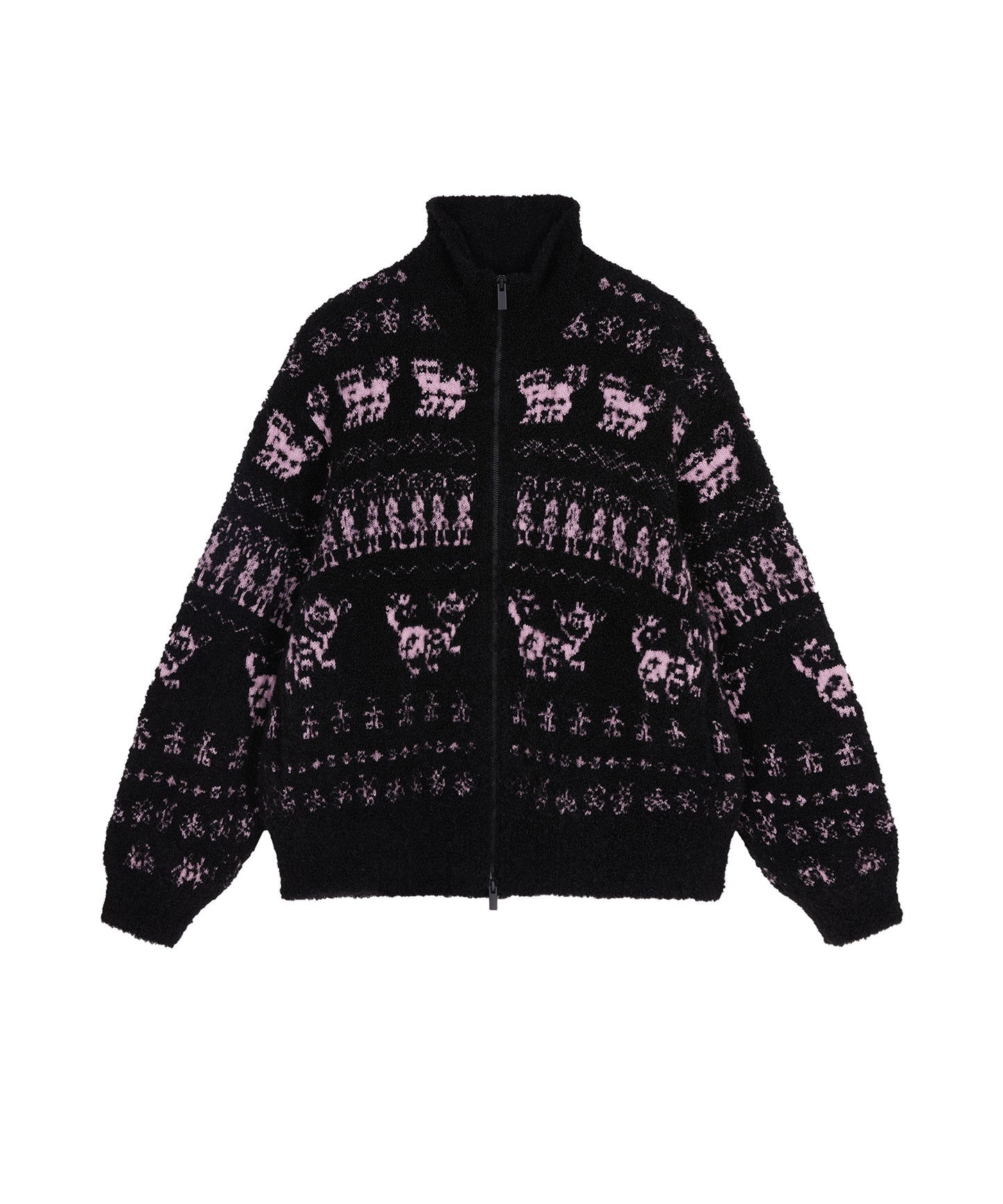 Miao Jacquard Double-Zip Knit Jacket