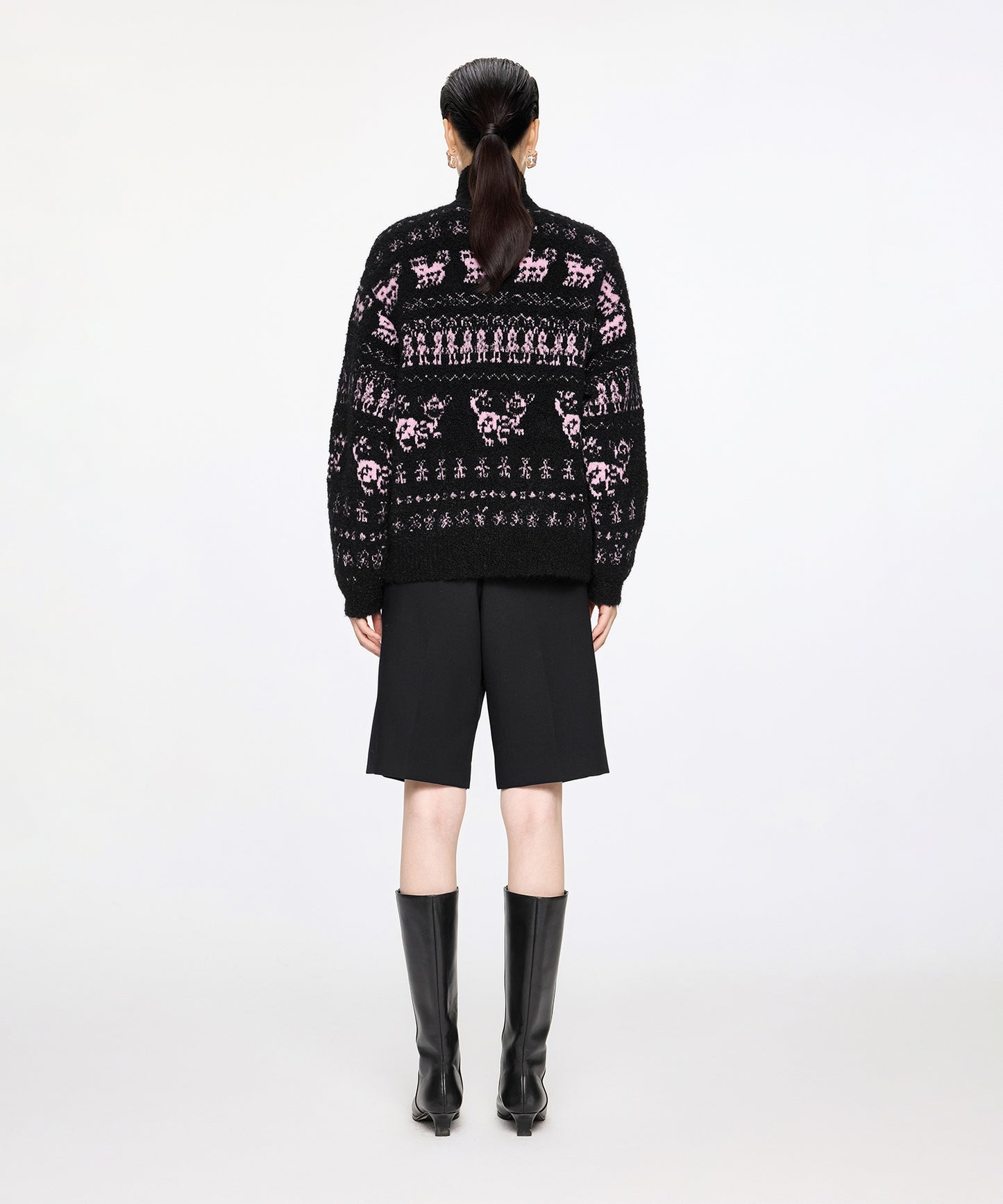 Miao Jacquard Double-Zip Knit Jacket