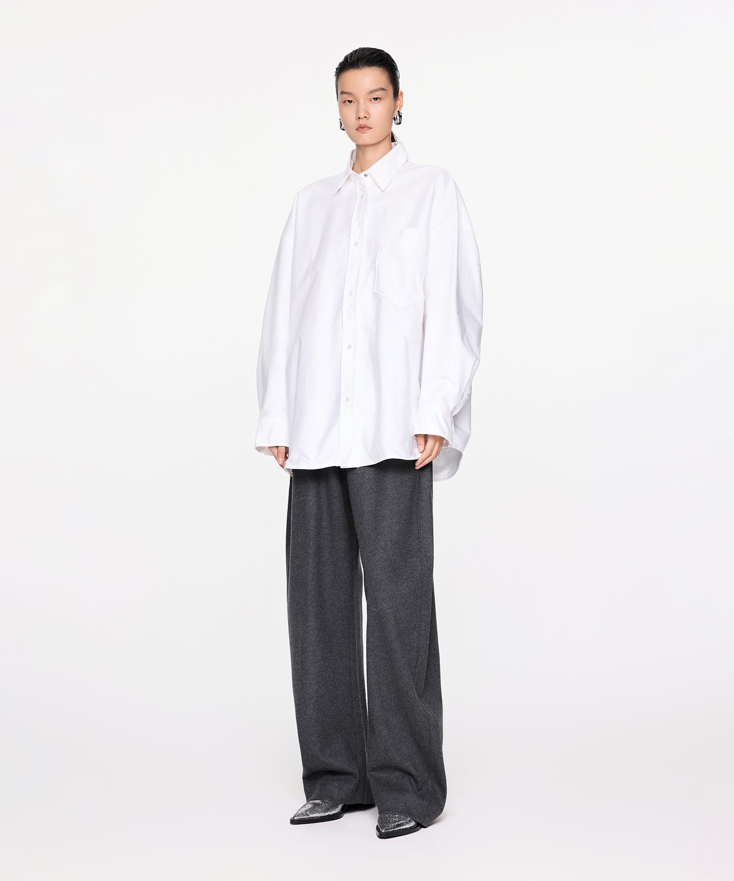 Oversized Wool Banana Trousers