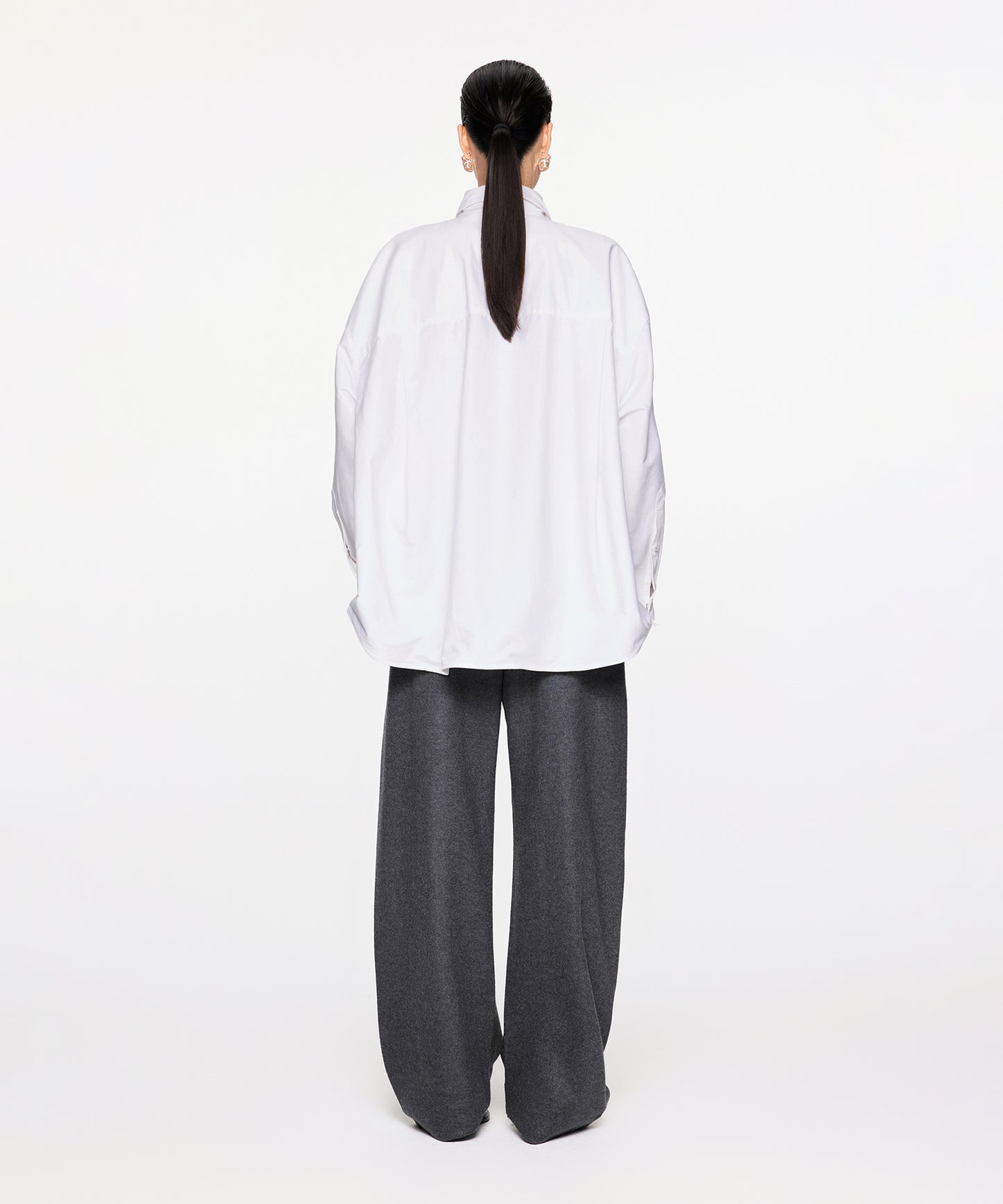 Oversized Wool Banana Trousers