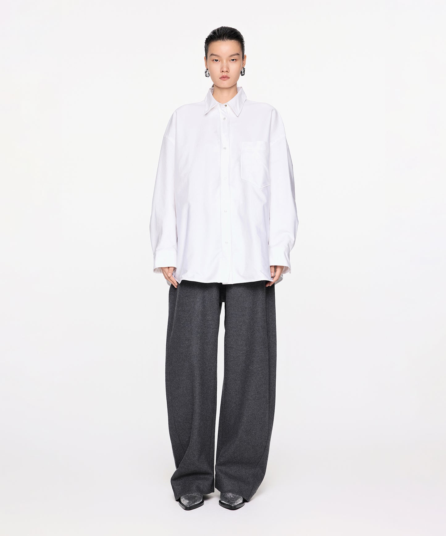 Oversized Wool Banana Trousers