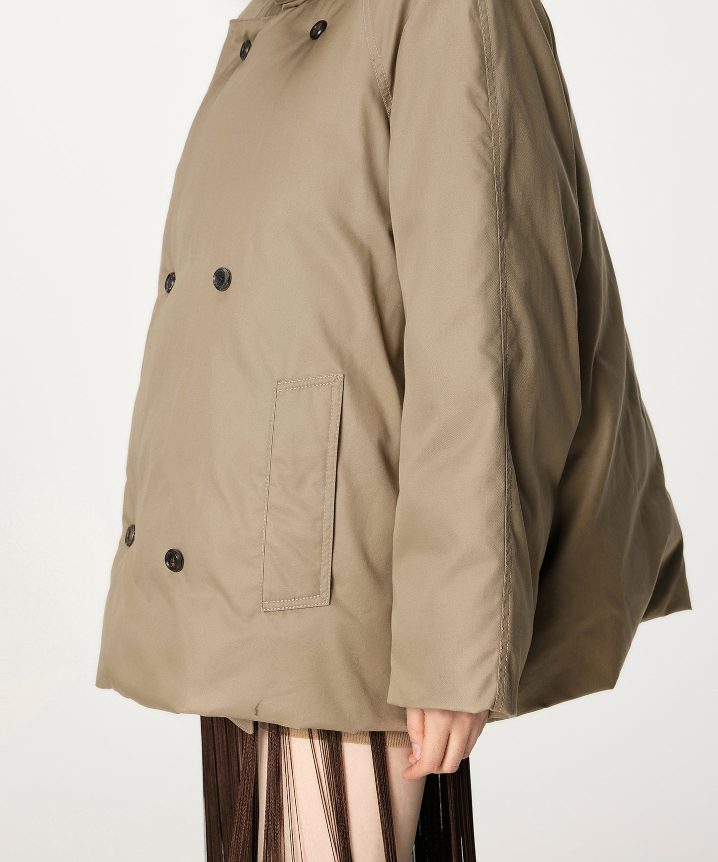 Oversized A-line Double-Breasted Down Jacket