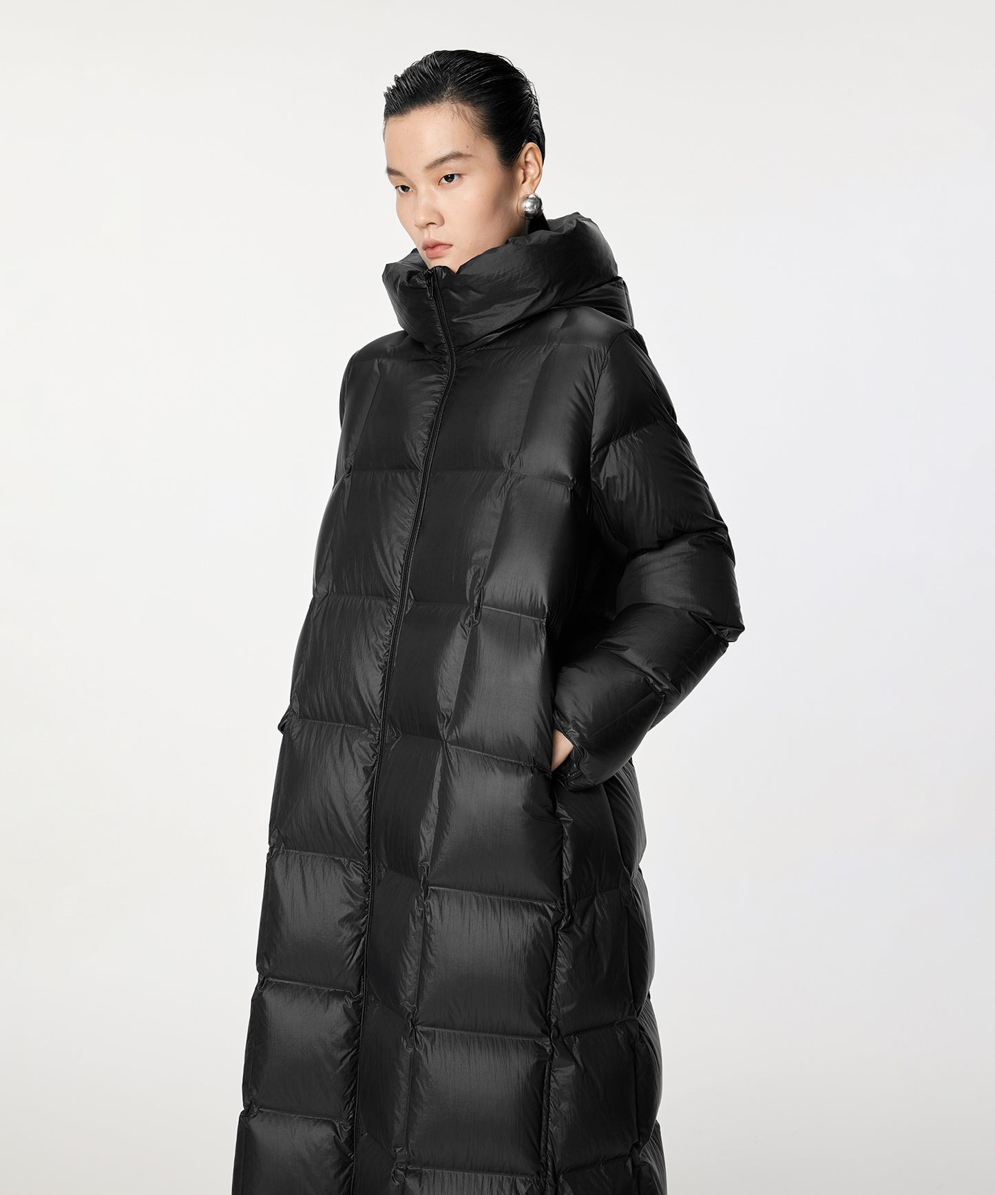 Slim-fit Long Down Coat