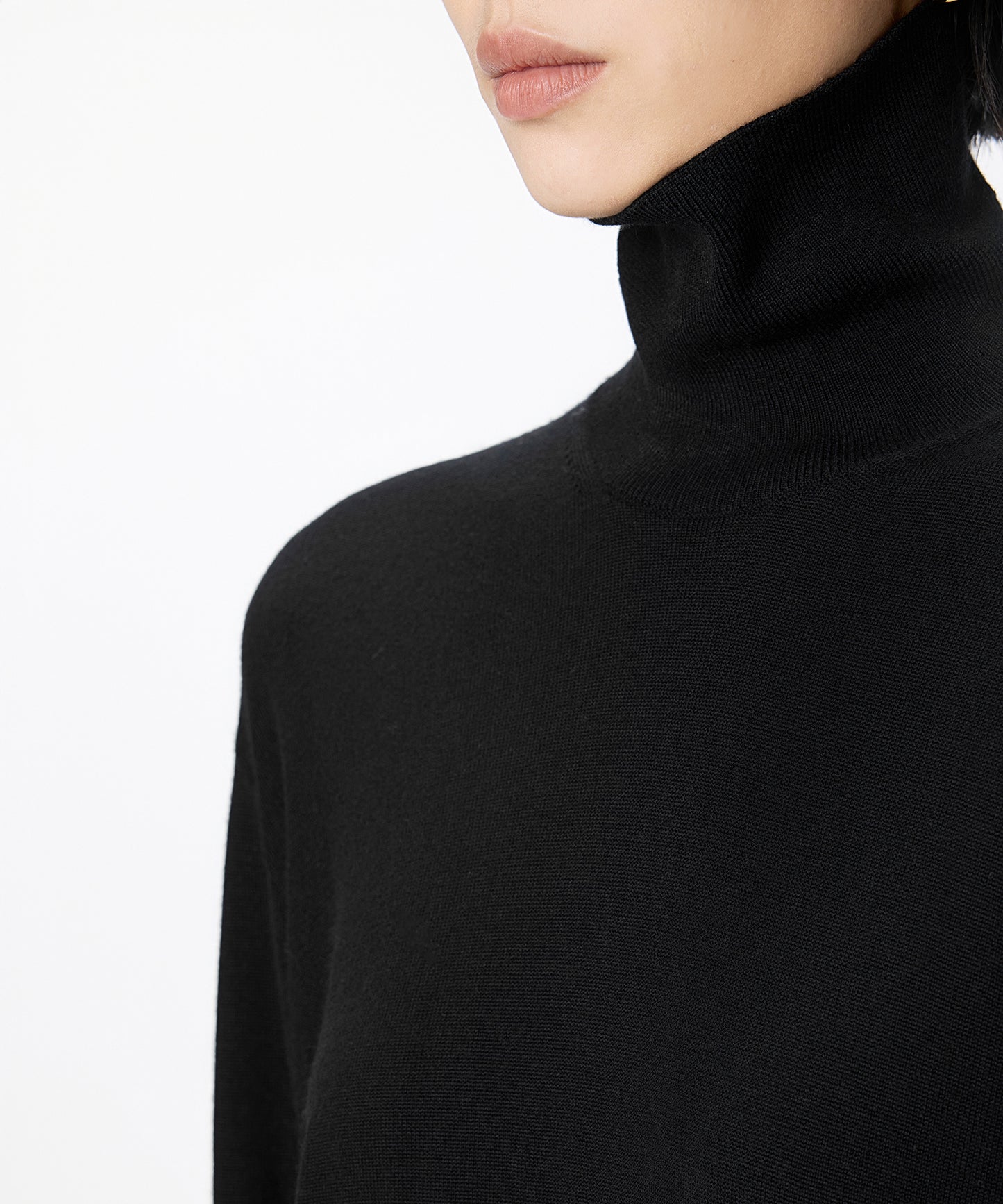 Elegant High-neck  Slit Sweater