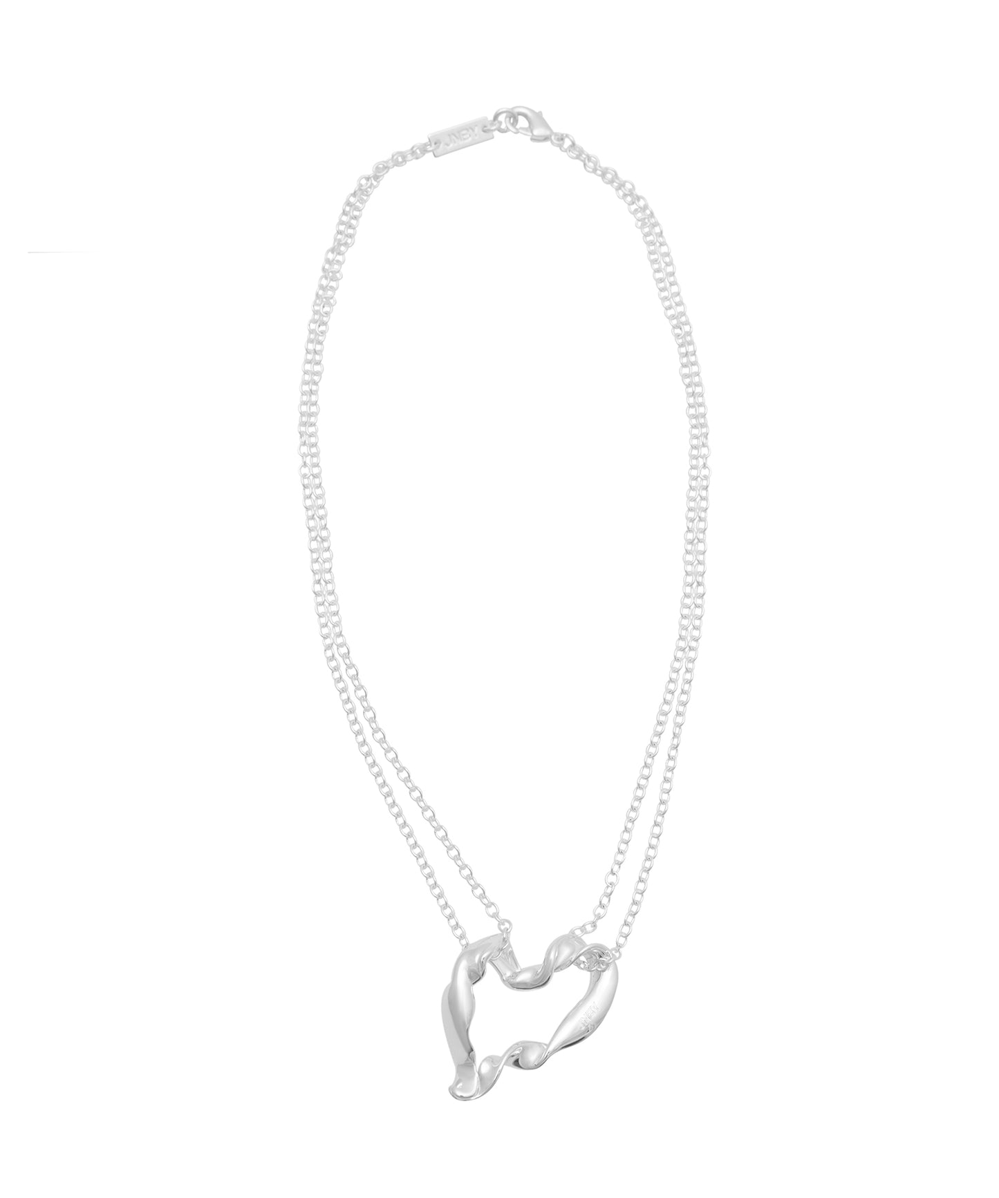 Double-chain Twisted Heart Necklace