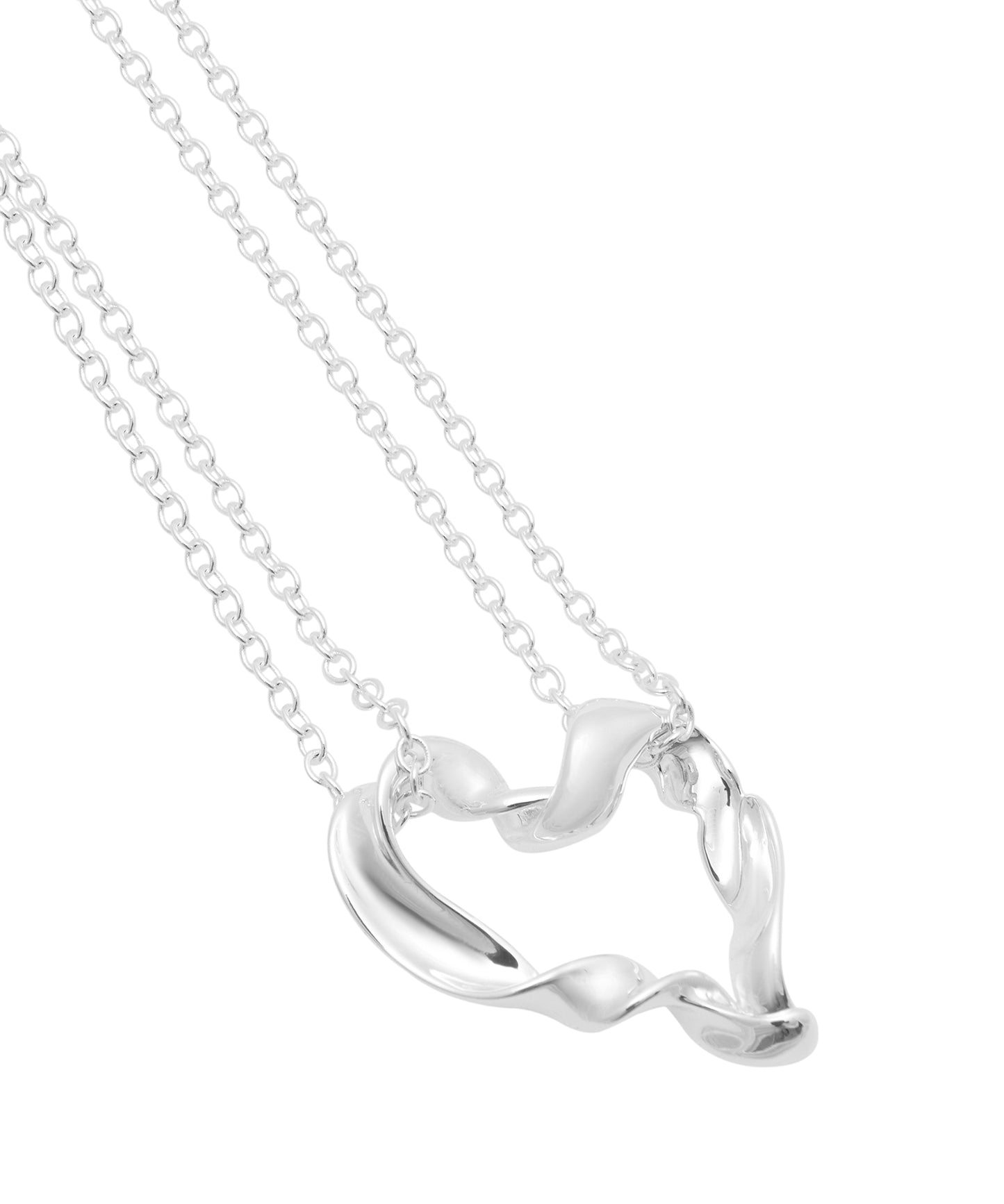 Double-chain Twisted Heart Necklace