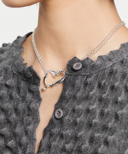 Double-chain Twisted Heart Necklace