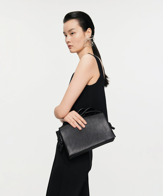 Pleated Trio-pocket Shoulder Bag