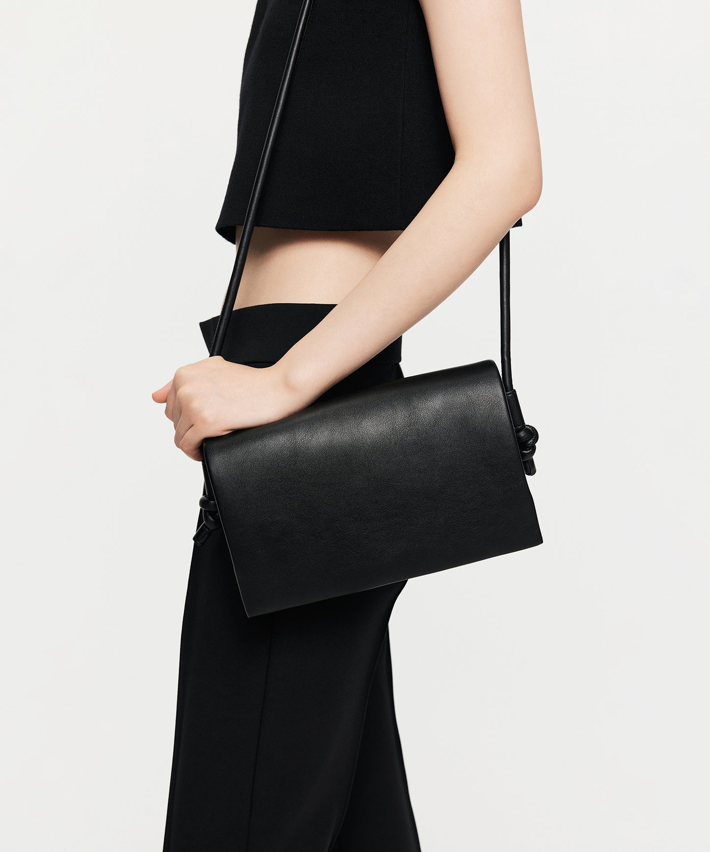 Pleated Trio-pocket Shoulder Bag