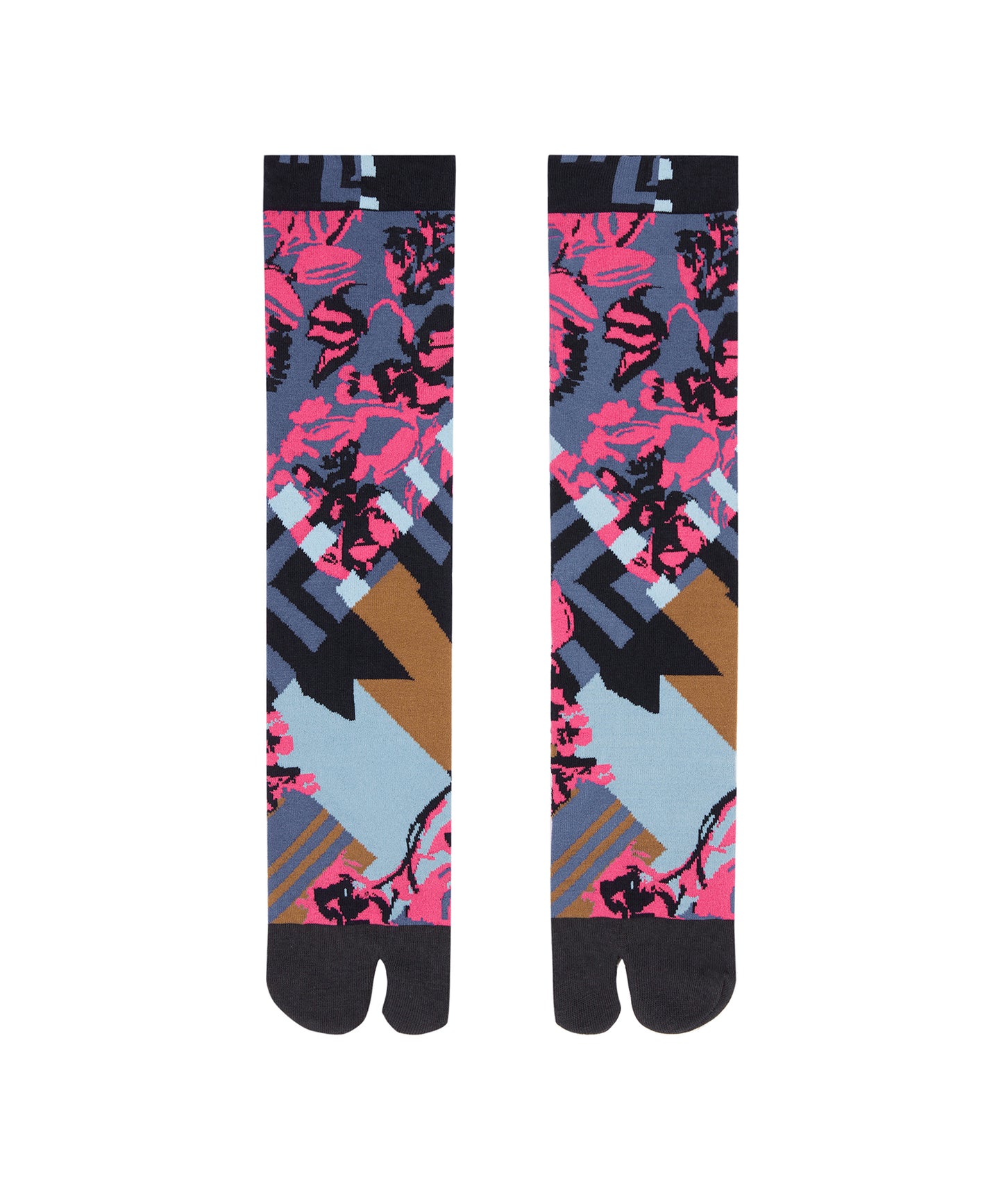 Vibrant Plant & Geometric Patterned Tabi Socks