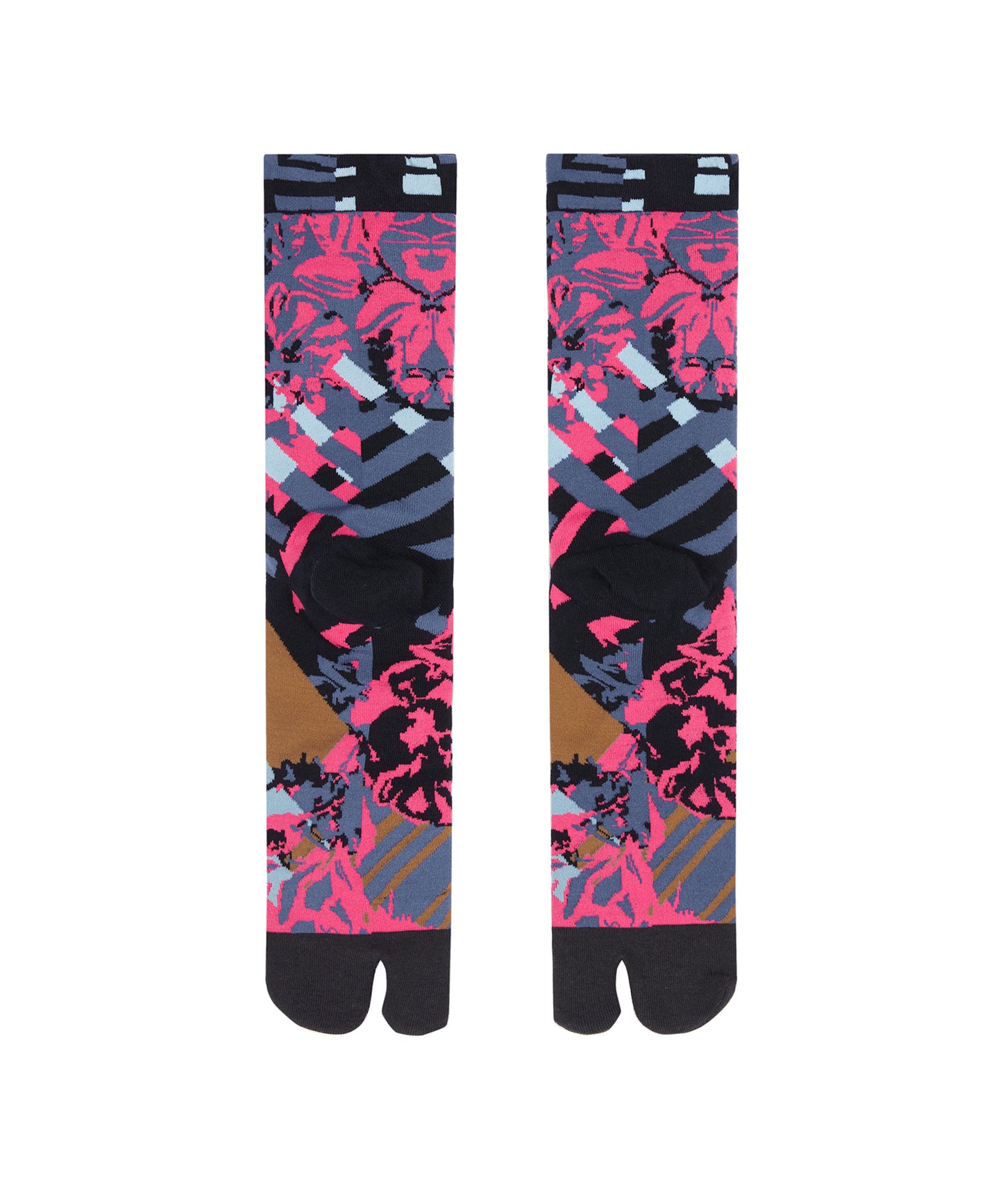 Vibrant Plant & Geometric Patterned Tabi Socks