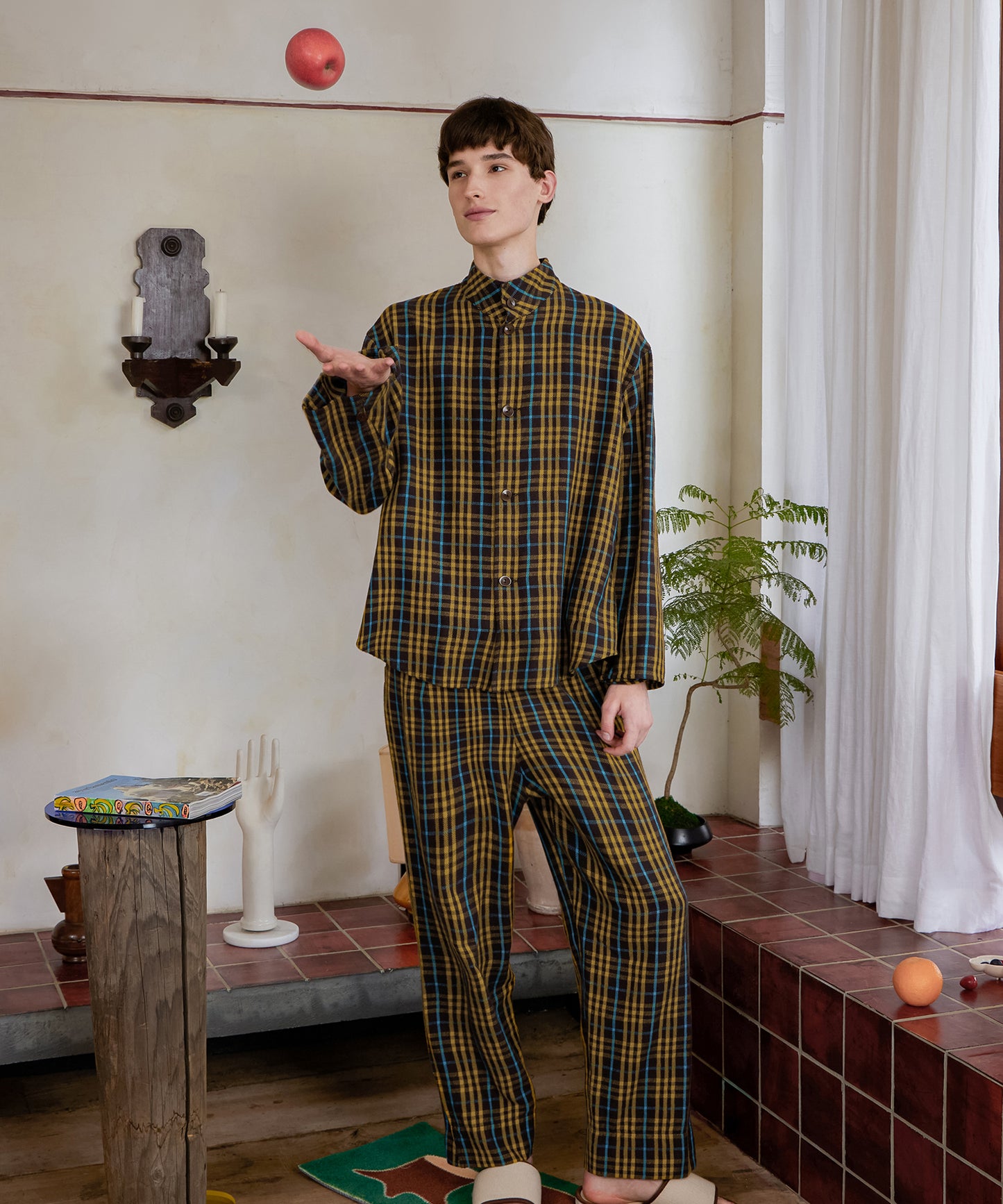 HOME Plaid Pajama Pullover Shirt