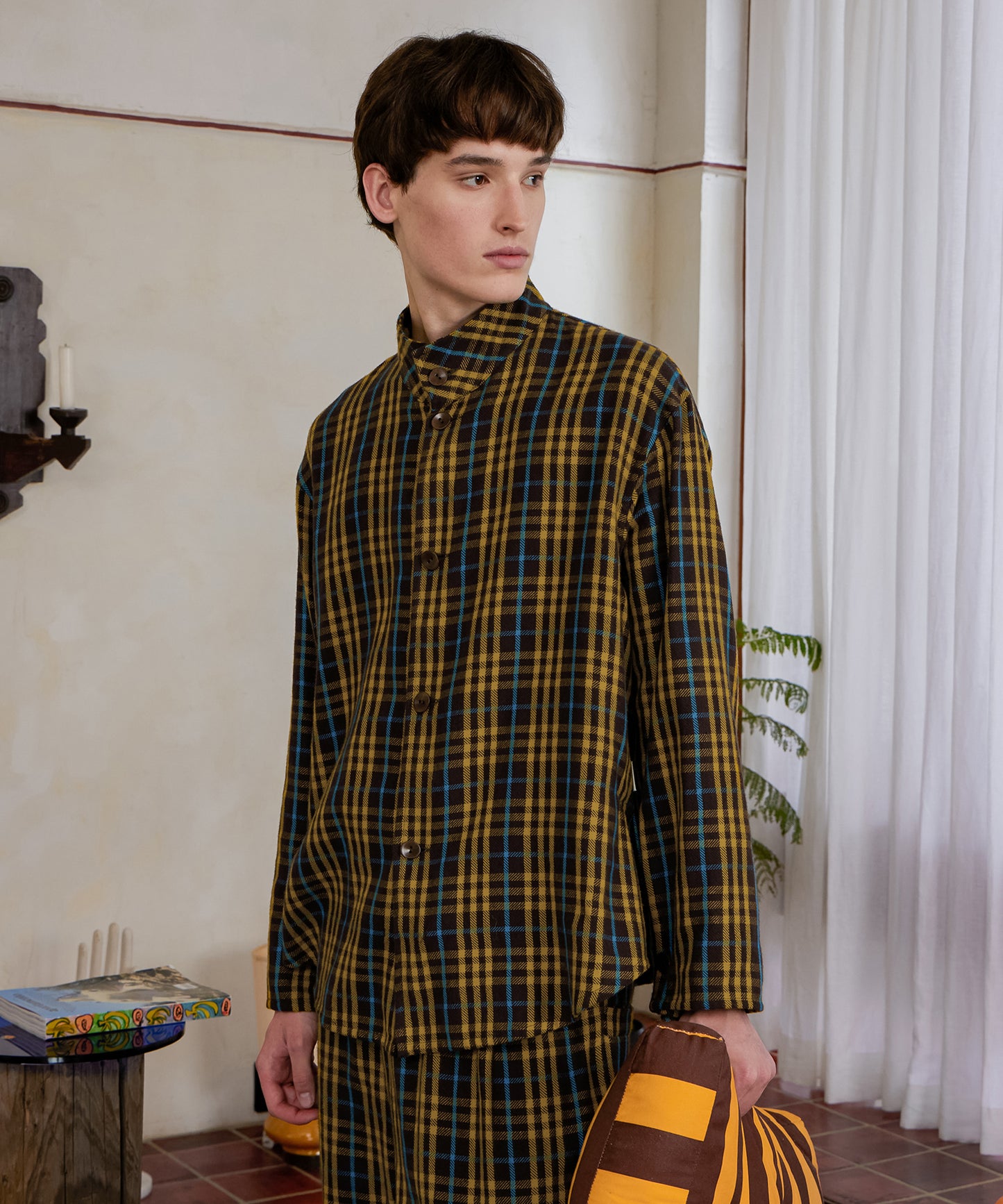 HOME Plaid Pajama Pullover Shirt