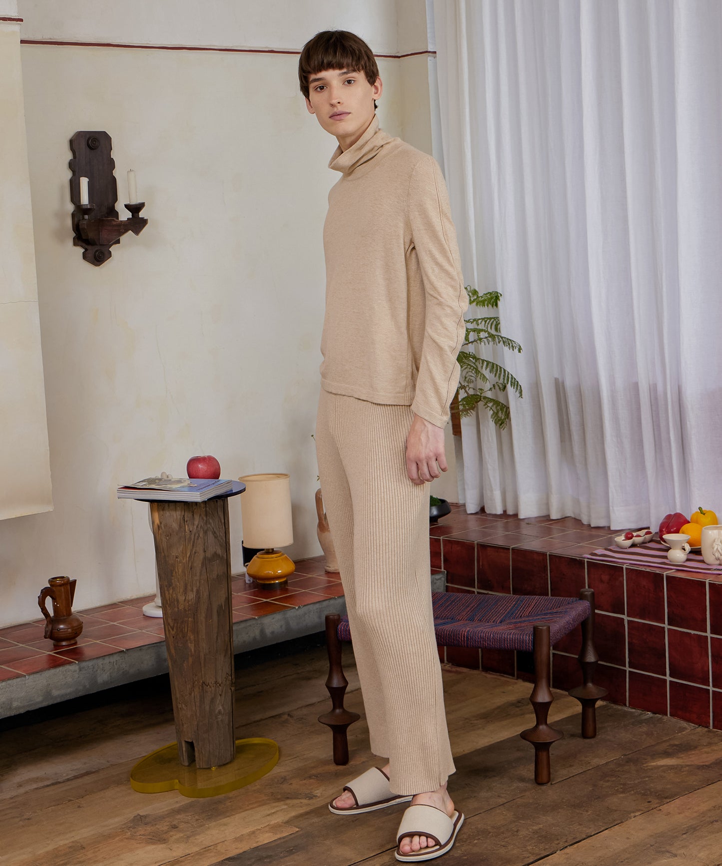 HOME Ribbed-knit Pants