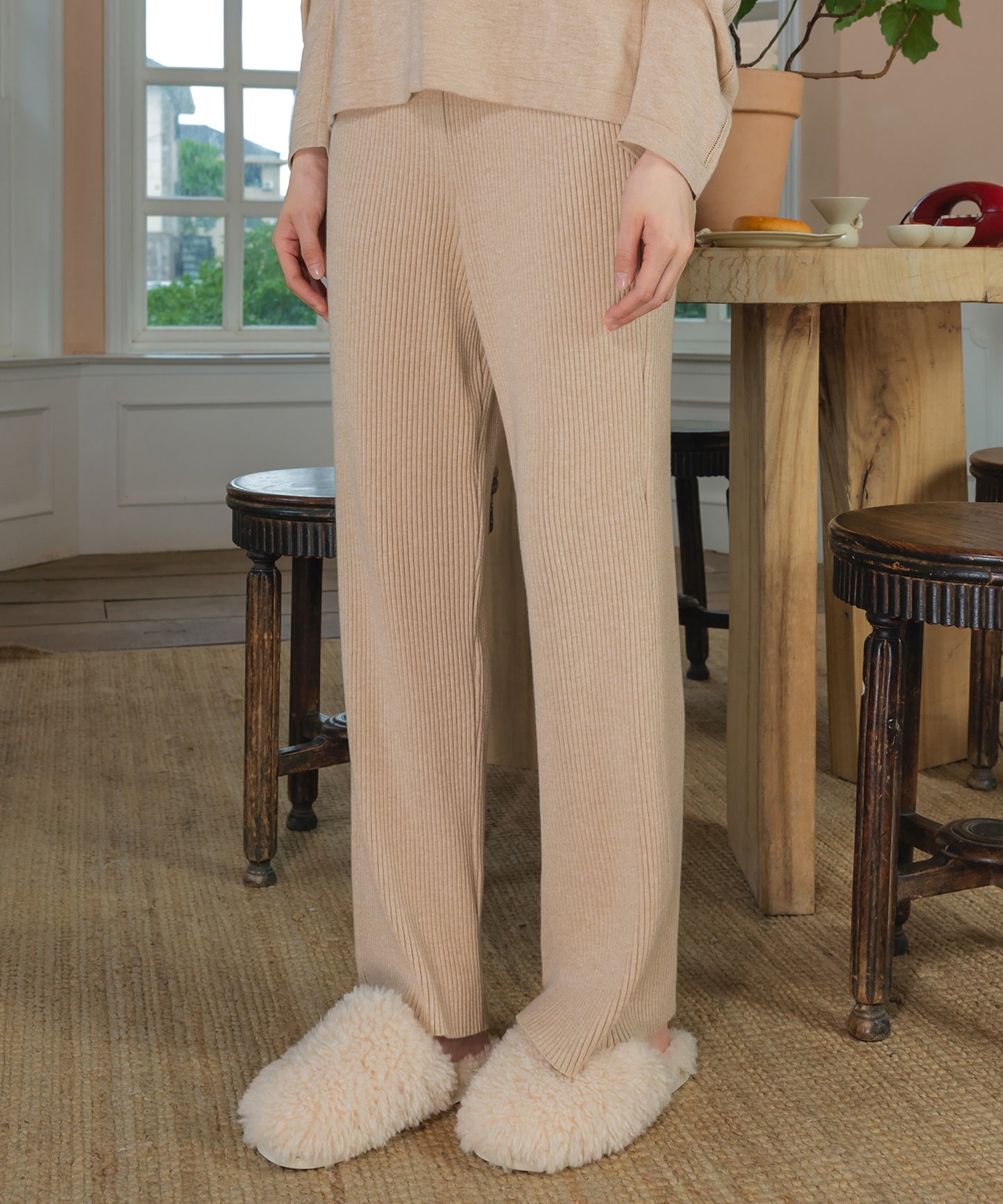 HOME Ribbed-knit Pants