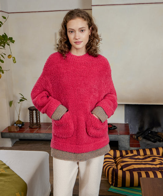 HOME Chenille Ribbed-trim Sweater