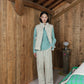 HOME Striped Corduroy Quited Pants