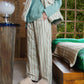 HOME Striped Corduroy Quited Pants