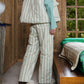 HOME Striped Corduroy Quited Pants