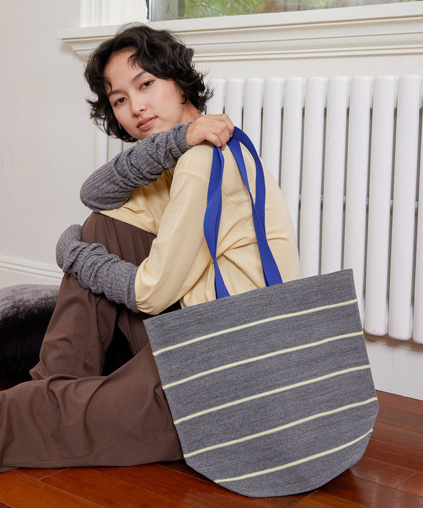 HOME Striped Knit Tote Bag