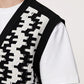 [CROQUIS]Monochrome Geo Knit Vest