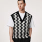 [CROQUIS]Monochrome Geo Knit Vest