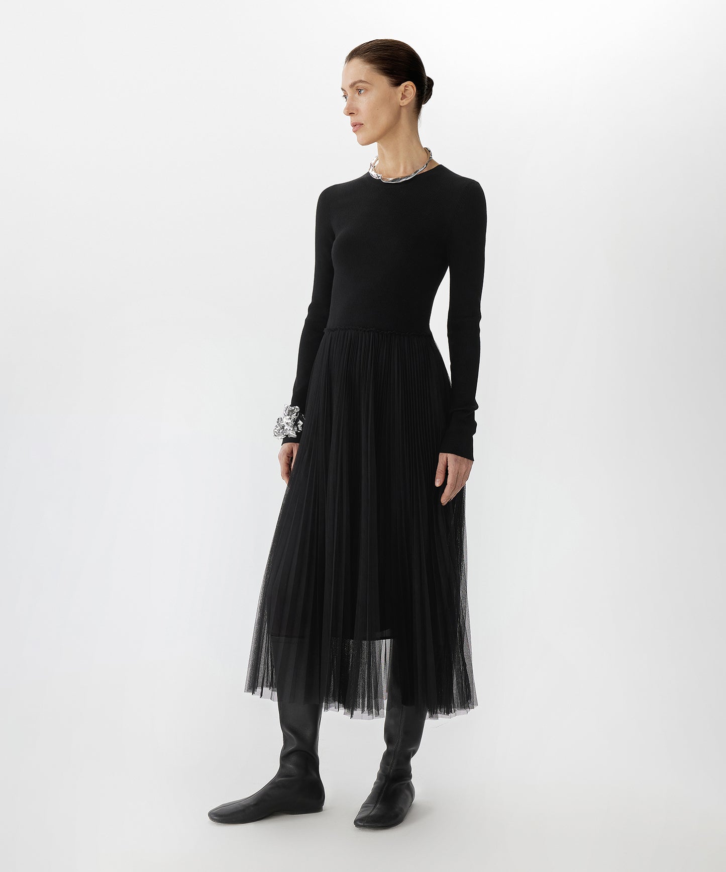 Slim-fit Tulle Long Dress