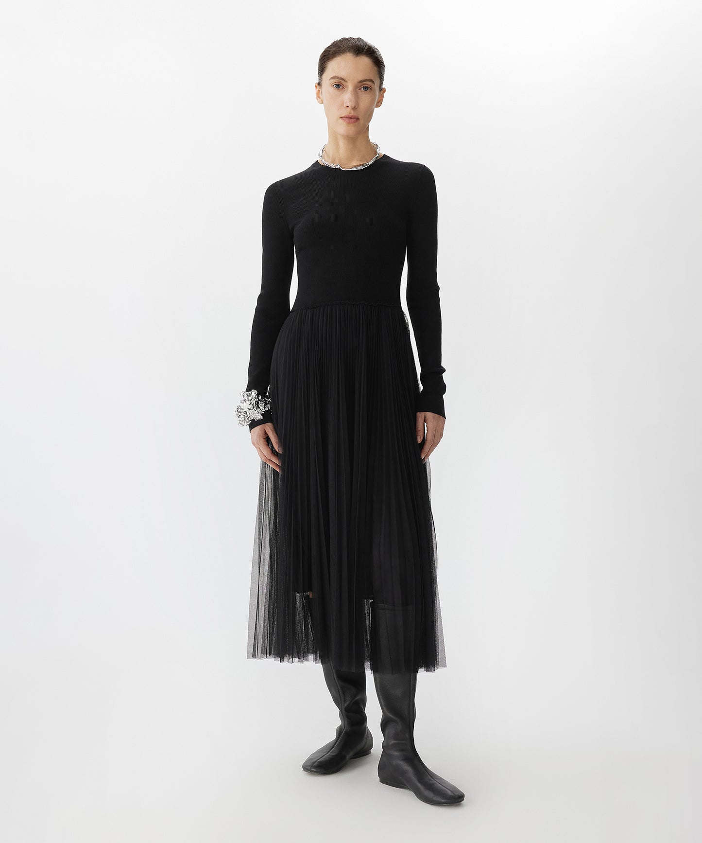 Slim-fit Tulle Long Dress