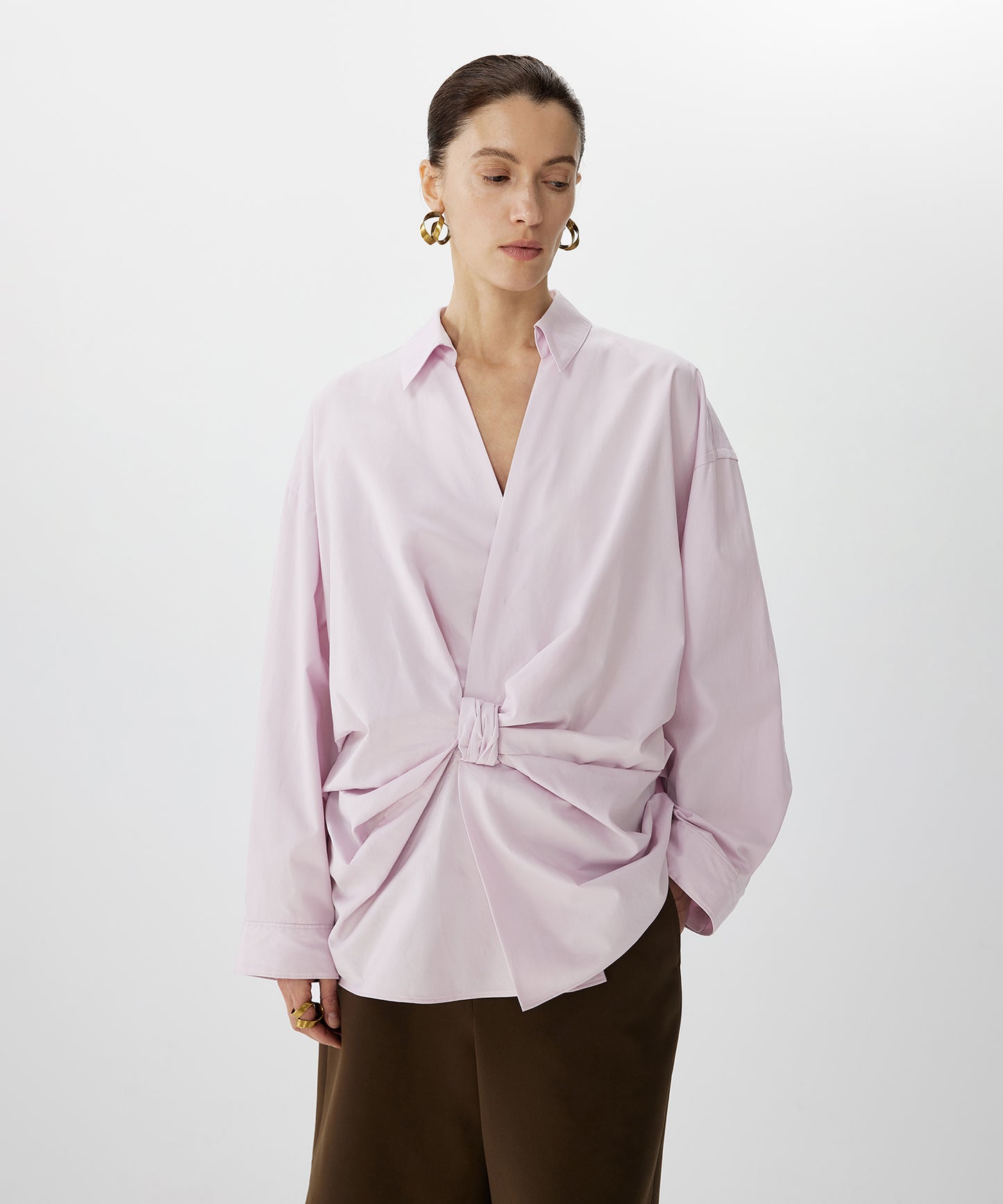 Ribbon Detail Pullover Shirt