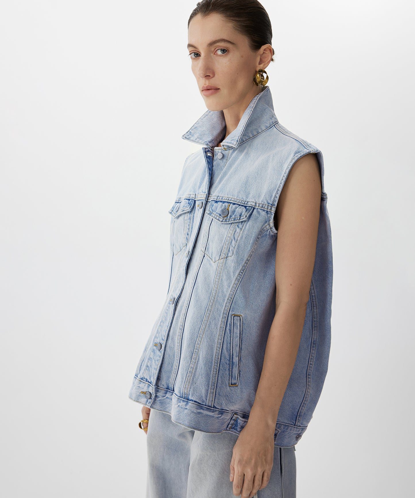 Versatile Oversized Denim Vest