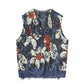 Retro Floral Knit Vest