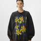 Hand-drawn Floral Print Sweatshirt