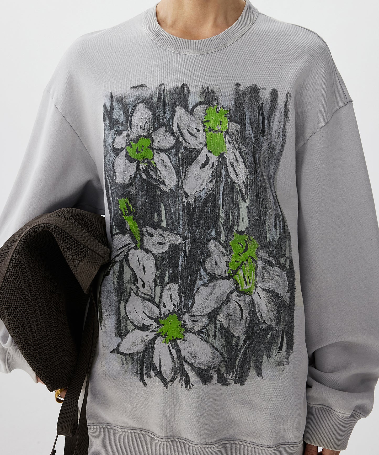 Hand-drawn Floral Print Sweatshirt