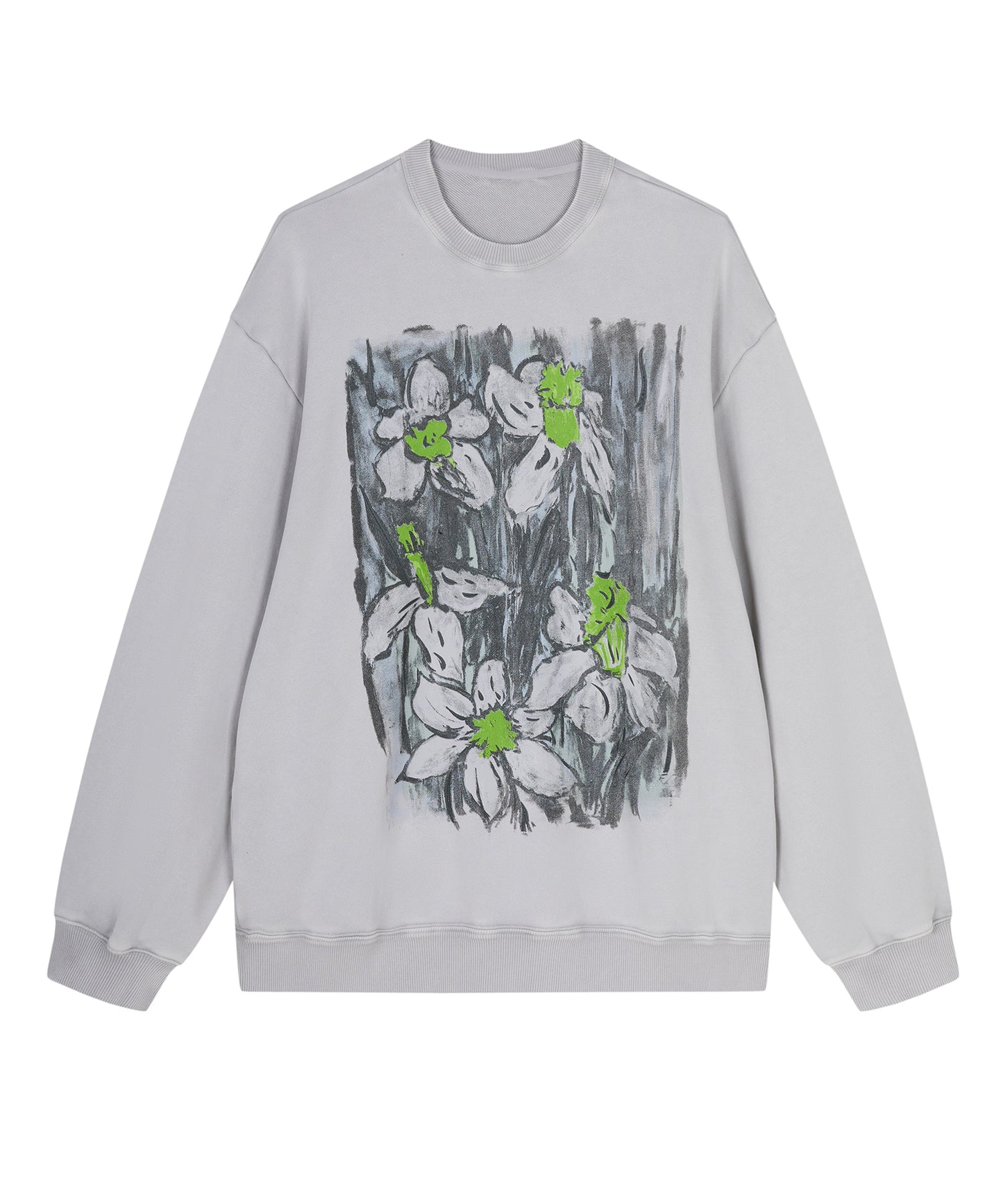 Hand-drawn Floral Print Sweatshirt